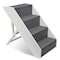 Arf Pets Wood Dog Stairs, 4 Levels Height Adjustment Wide Pet Steps, Foldable, White APSTPSWH - alternate 1